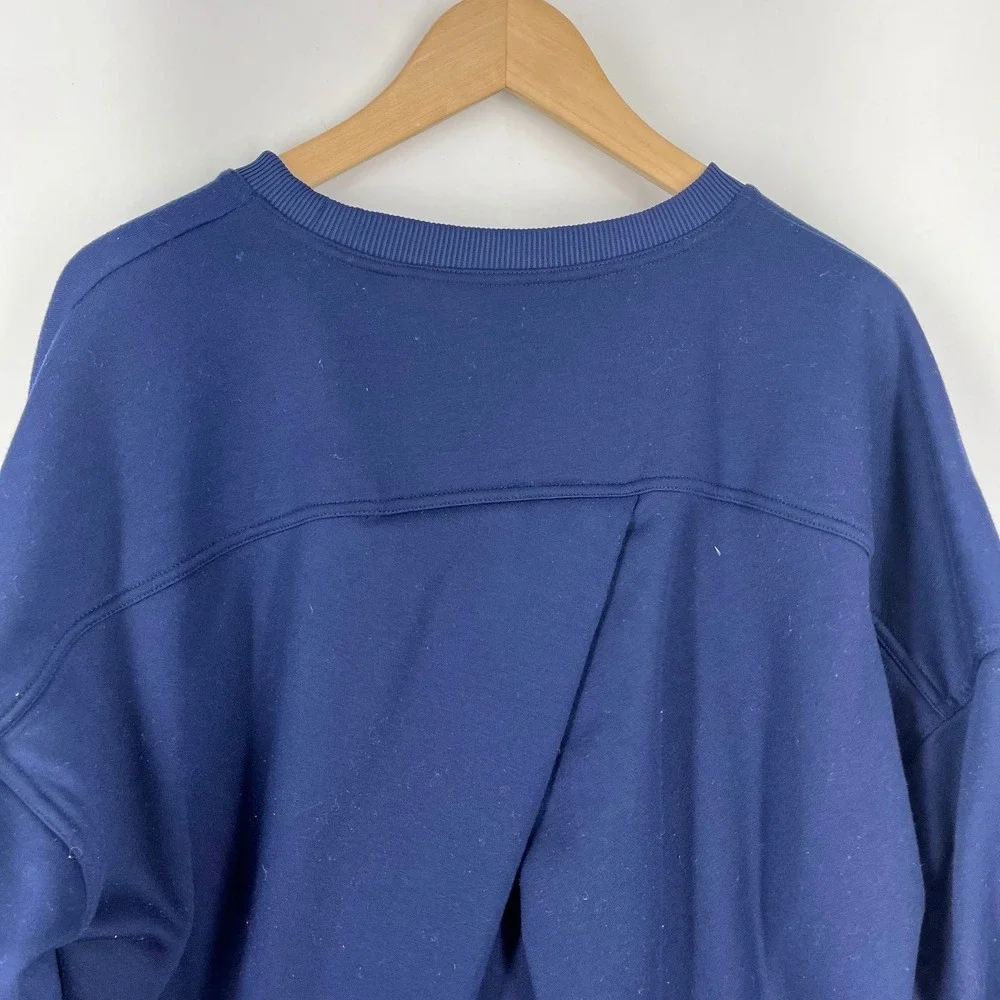 Halara Womens Oversized Crewneck‎ Sweatshirt Pleated Back Side Pockets Size L